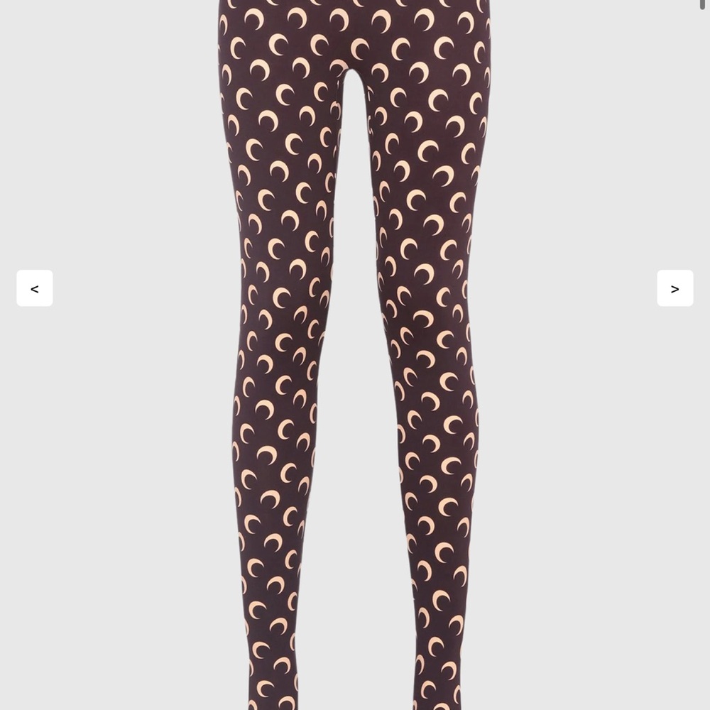 Marine Serre Black and Cream Moon Print Leggings